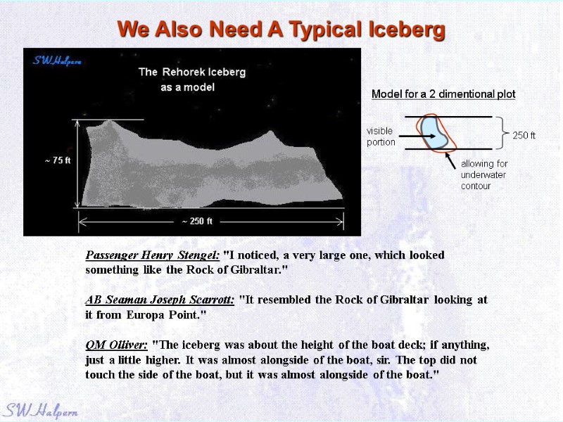 We Also Need A Typical Iceberg  Passenger Henry Stengel: 